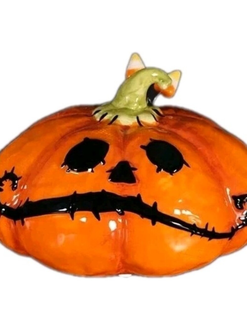 Blue Sky Clayworks Halloween SHORT STITCHED PUMPKIN Candy Corn - NEW - Goldminc